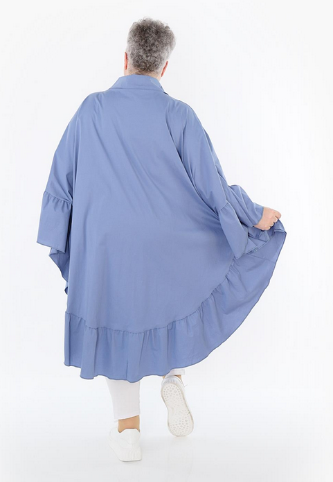 Sommer Bluse in gerundeter Form aus feiner Popeline Qualität