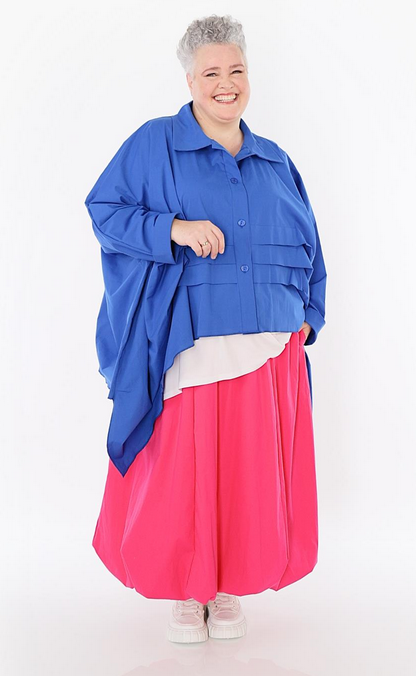 Sommer Bluse in Zipfel Form aus feiner Popeline Qualität