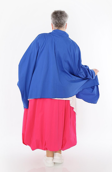 Sommer Bluse in Zipfel Form aus feiner Popeline Qualität