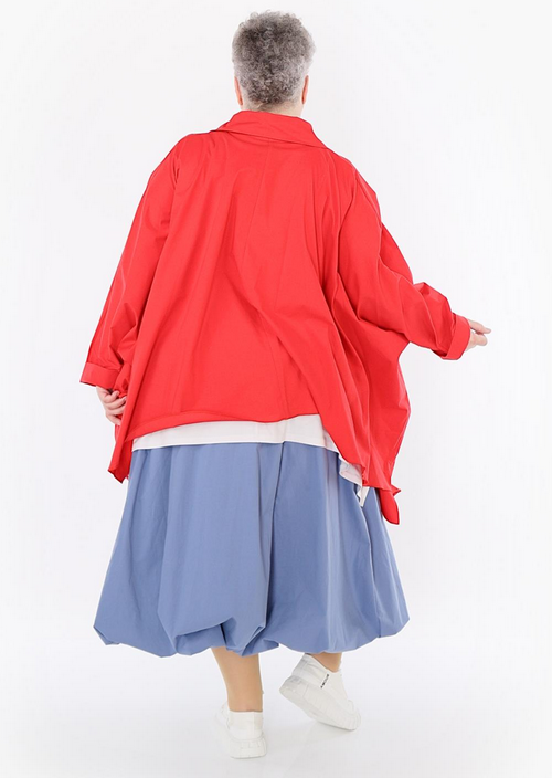 Sommer Bluse in Zipfel Form aus feiner Popeline Qualität
