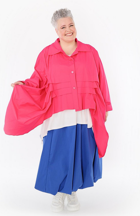 Sommer Bluse in Zipfel Form aus feiner Popeline Qualität