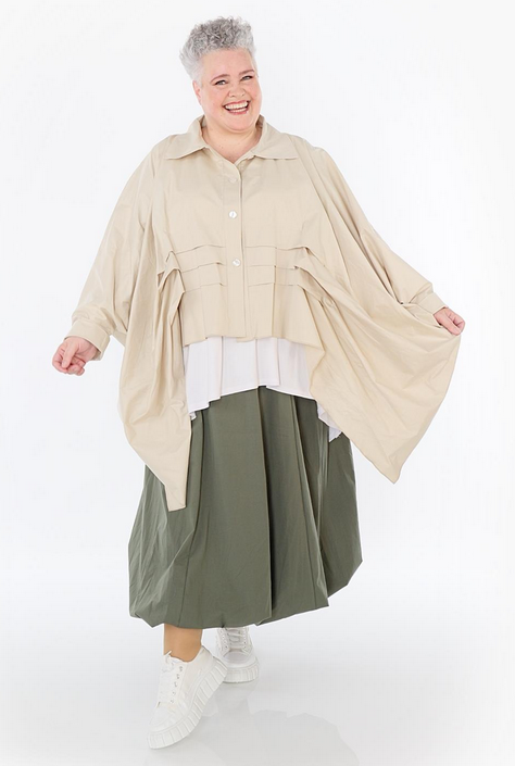 Sommer Bluse in Zipfel Form aus feiner Popeline Qualität