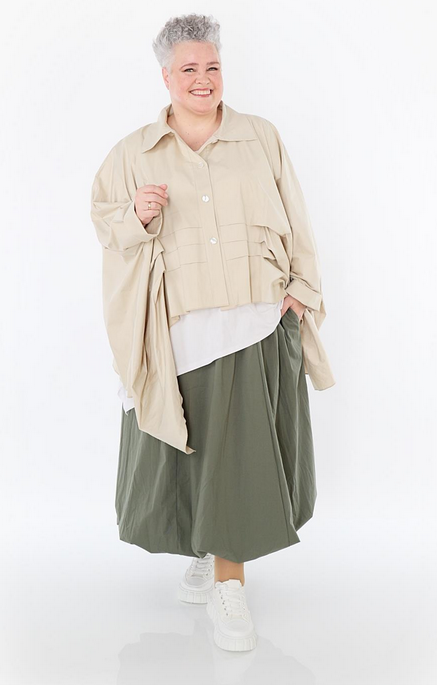 Sommer Bluse in Zipfel Form aus feiner Popeline Qualität