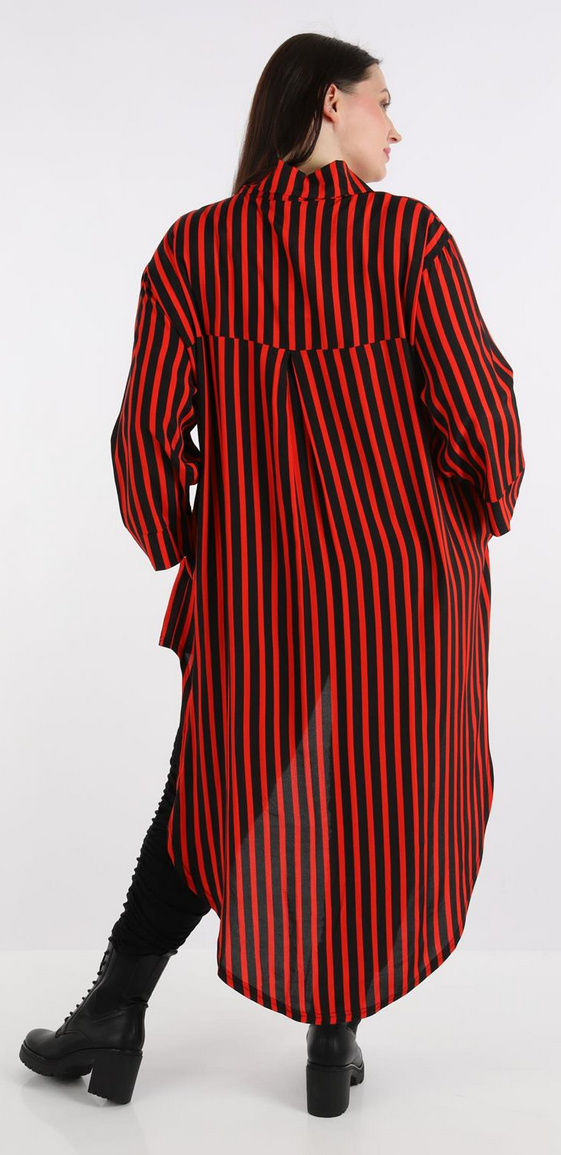Sommer Bluse in Vokuhila Form aus leichter Krepp Qualität in verschiedenen Farben