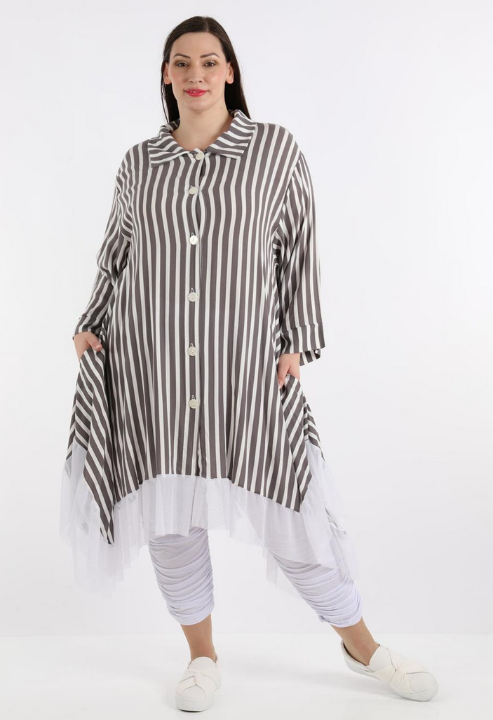 Sommer Jacke in A-Form aus leichter Krepp Qualität