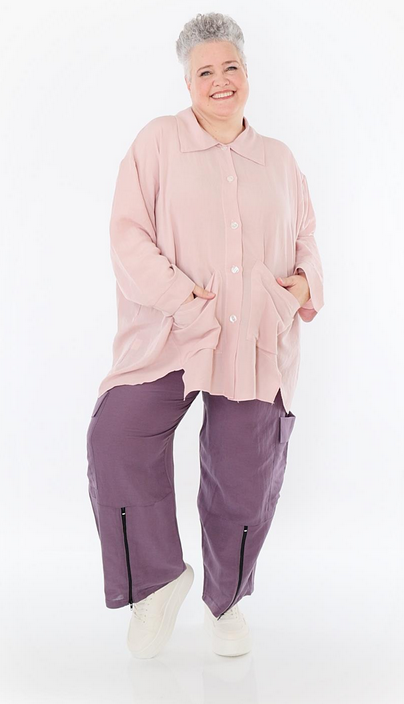 Sommer Hose in gerader Form aus leichter Leinen Optik Qualität in verschiedenen Farben