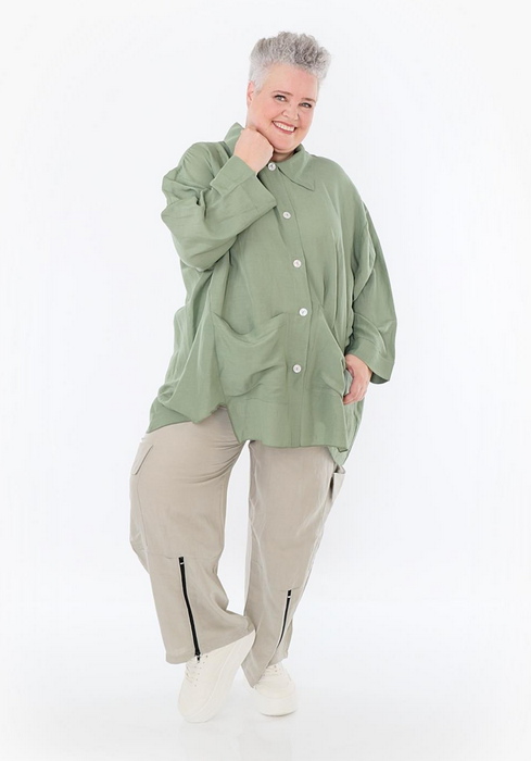 Sommer Hose in gerader Form aus leichter Leinen Optik Qualität in verschiedenen Farben