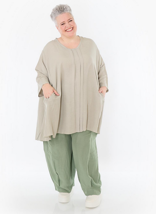 Sommer Hose in gerader Form aus leichter Leinen Optik Qualität in verschiedenen Farben
