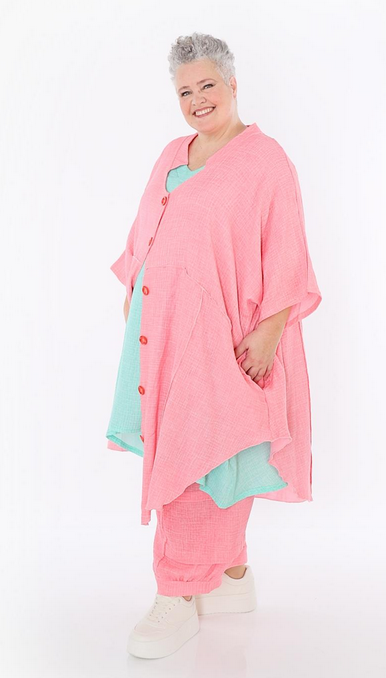 Sommer Jacke in gerundeter Form aus weicher Mousseline Qualität in verschiedenen Farben