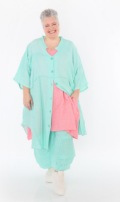 Sommer Jacke in gerundeter Form aus weicher Mousseline Qualität in verschiedenen Farben
