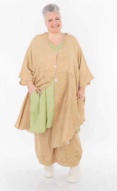 Sommer Jacke in gerundeter Form aus weicher Mousseline Qualität in verschiedenen Farben