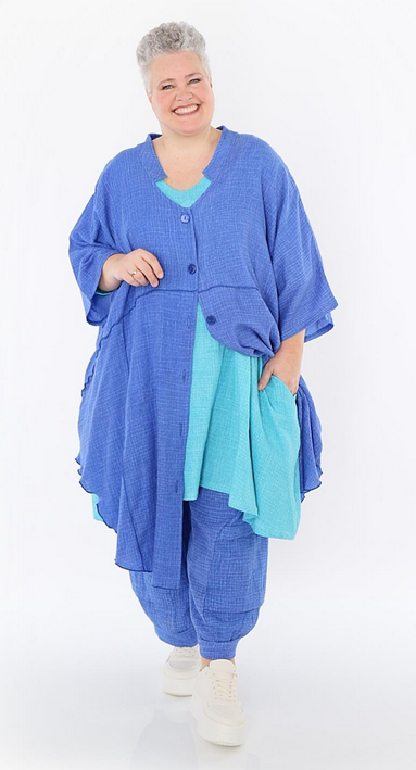 Sommer Jacke in gerundeter Form aus weicher Mousseline Qualität in verschiedenen Farben