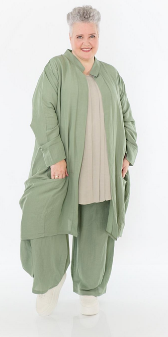 Sommer Cardigan in Ballon Form aus leichter Leinen Optik Qualität