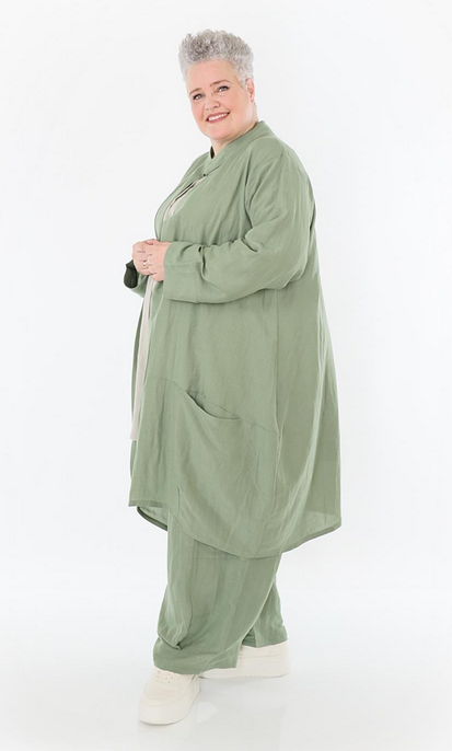 Sommer Cardigan in Ballon Form aus leichter Leinen Optik Qualität