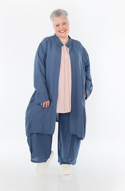 Sommer Cardigan in Ballon Form aus leichter Leinen Optik Qualität