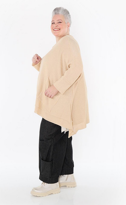 Sommer Big Shirt in A-Form aus feiner Strick Qualität