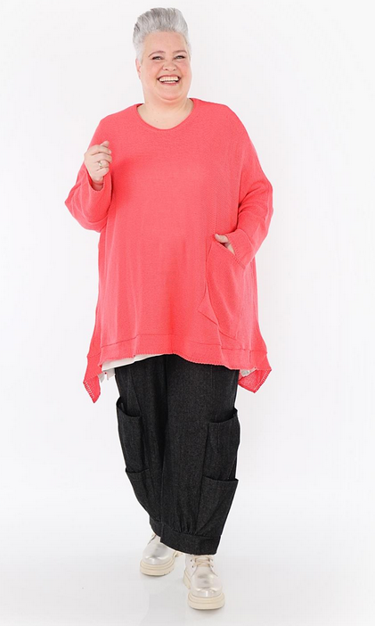 Sommer Big Shirt in A-Form aus feiner Strick Qualität