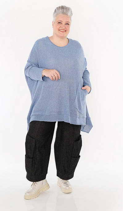 Sommer Big Shirt in A-Form aus feiner Strick Qualität
