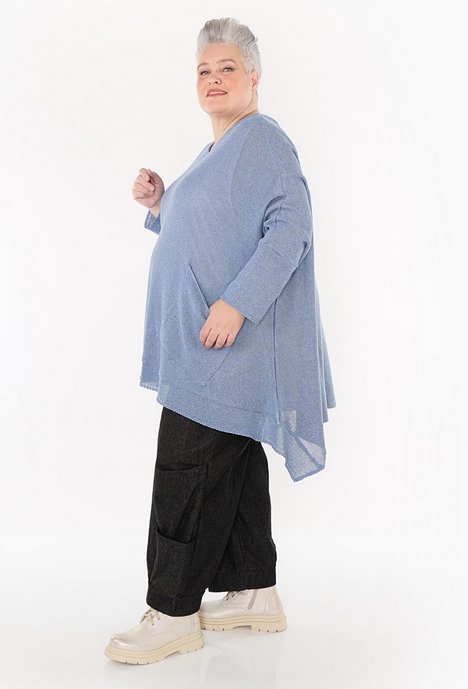 Sommer Big Shirt in A-Form aus feiner Strick Qualität