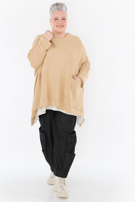 Sommer Big Shirt in A-Form aus feiner Strick Qualität