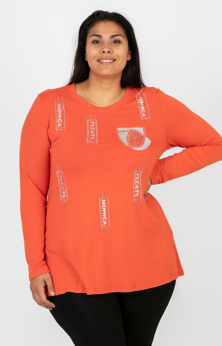 Jersey Shirt Bedruckt und mit Strass in verschiedenen Farben