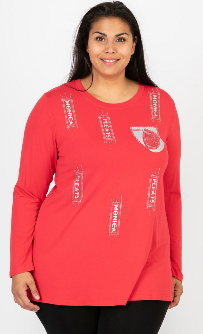 Jersey Shirt Bedruckt und mit Strass in verschiedenen Farben