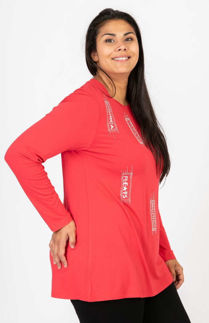 Jersey Shirt Bedruckt und mit Strass in verschiedenen Farben