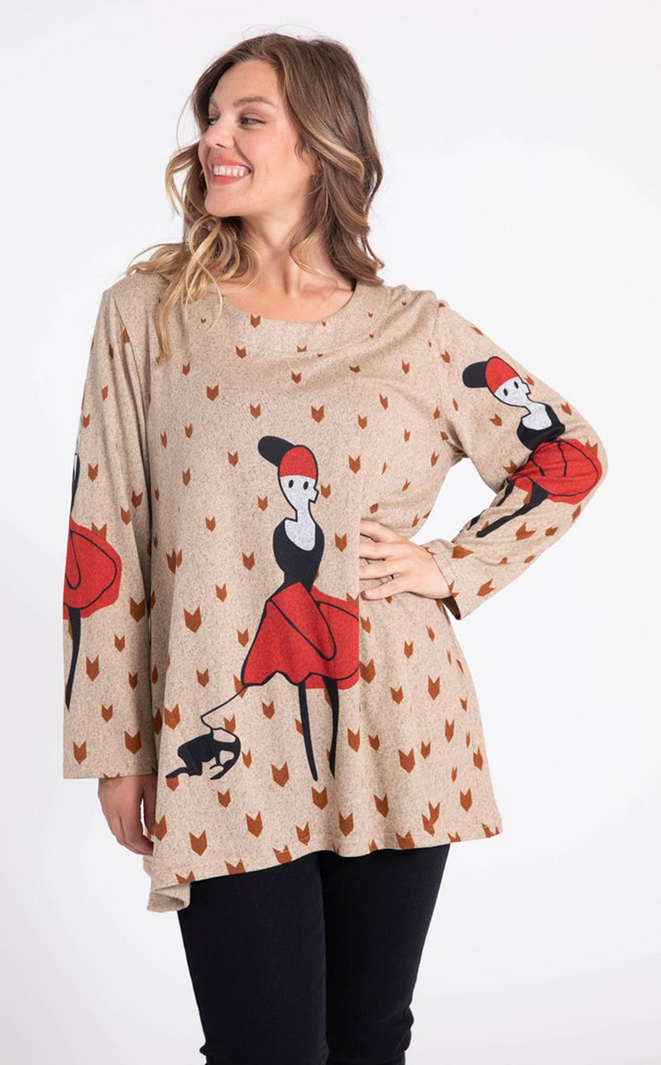 FeinStrick Shirt mit Aufdruck in verschiedenen Farben