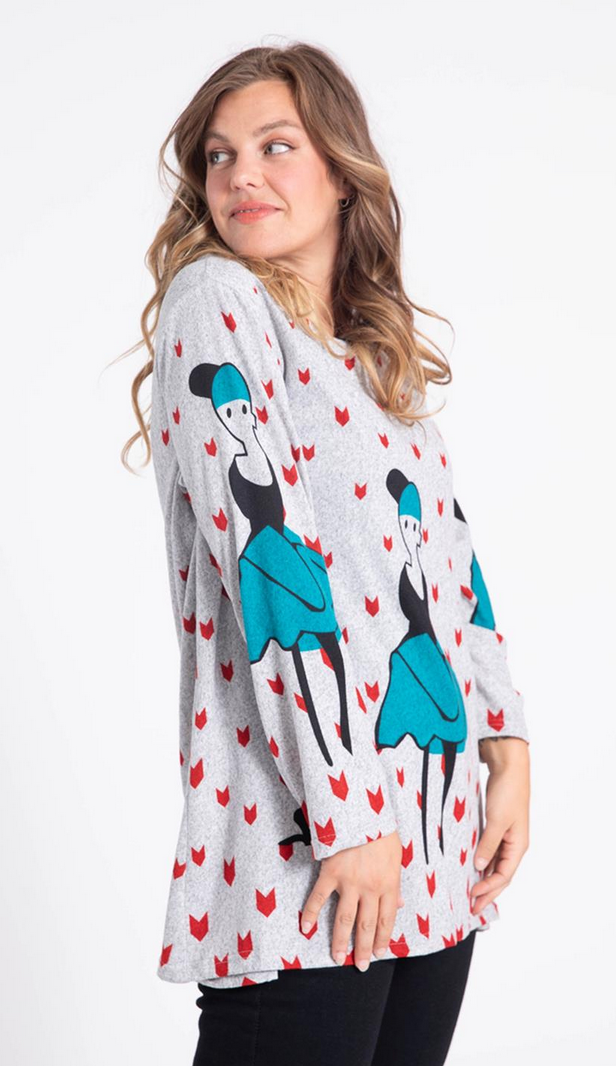 FeinStrick Shirt mit Aufdruck in verschiedenen Farben