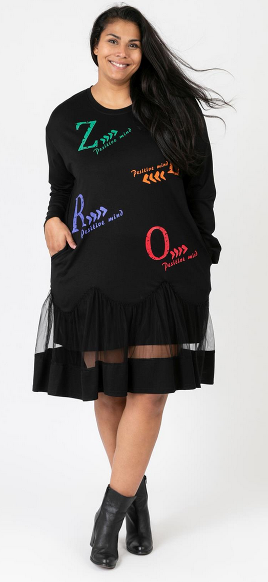 Medi Kleid mit Appliaktionen in 2 Farben
